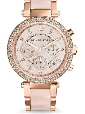 Michael Kors Rose Gold-tone Pavé Bezel Women's Watch